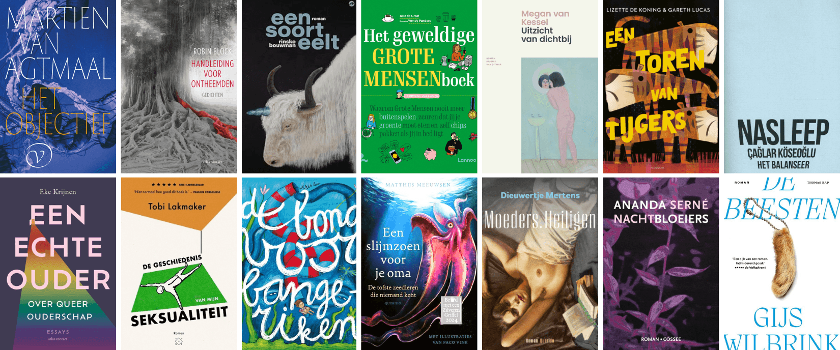 Alle veertien boekcovers